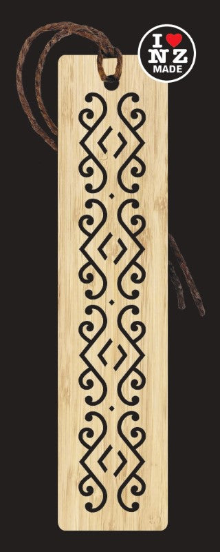 Bamboo Bookmark Laser Cut with Maori Design 1