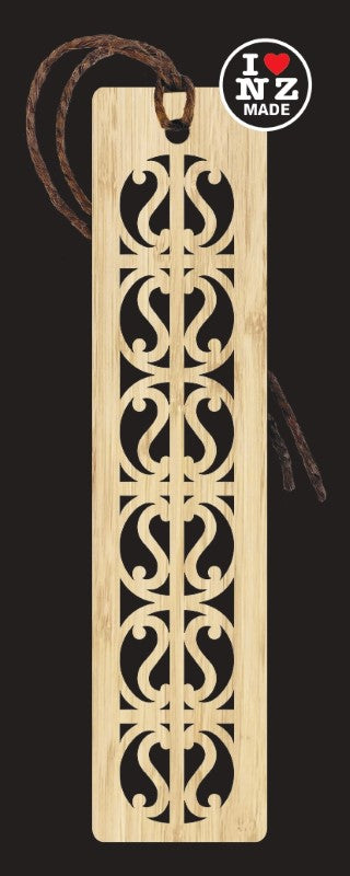 Bamboo Bookmark Laser Cut with Maori Design 3