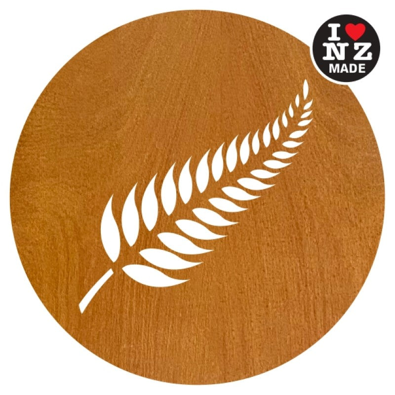 Set of 4 Laser Cut Rimu Veneer Coasters with Fern