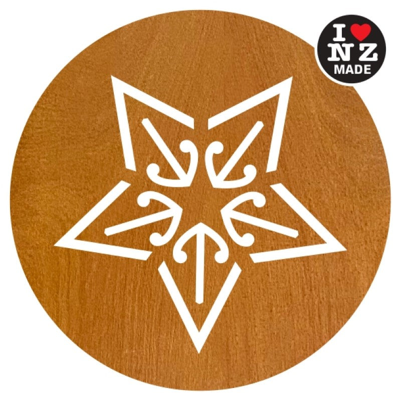 Set of 4 Laser Cut Rimu Veneer Coasters with Star