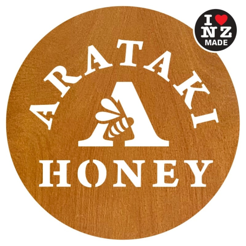 Set of 4 Laser Cut Rimu Veneer Coasters with Arataki Honey