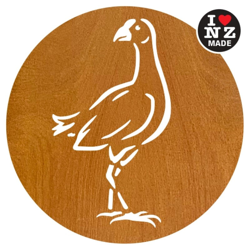 Sophie Blokker Set of 4 Laser Cut Rimu Veneer Coasters - Pukeko