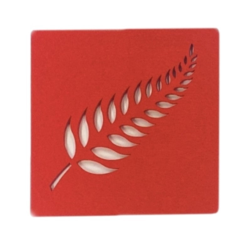 Felt Coasters Red - Set of 6 Fern