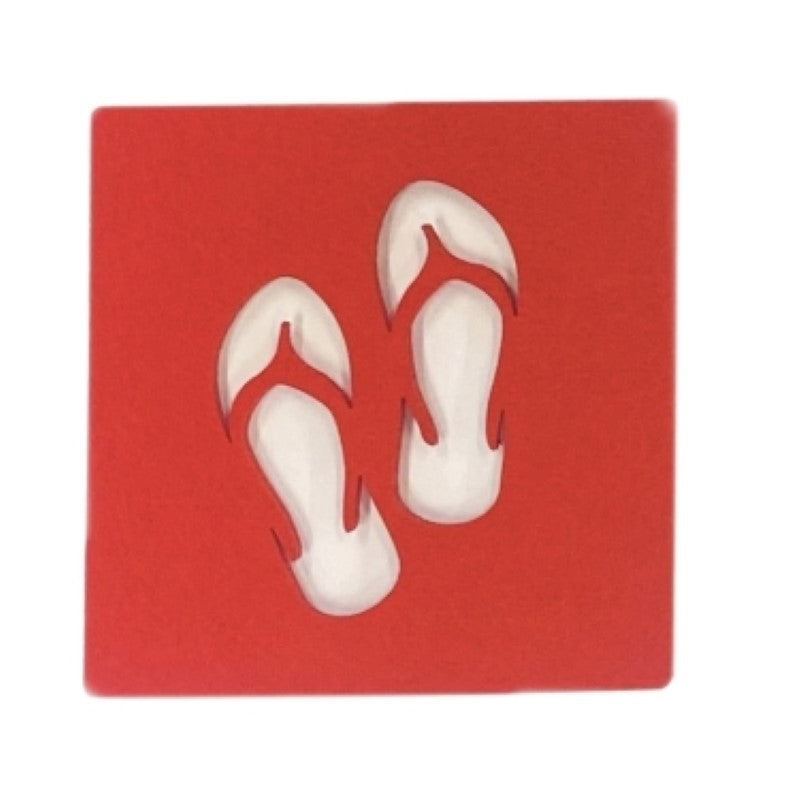 Felt Coasters Red - Set of 6 Jandals