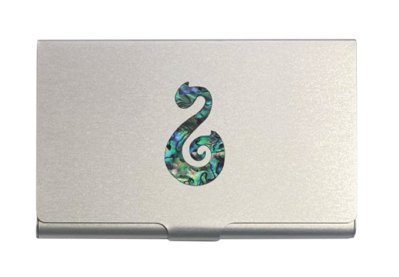Aluminium Cardholder with Paua Fish Hook