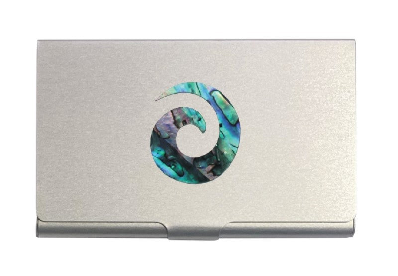 Aluminium Cardholder with Paua Koru