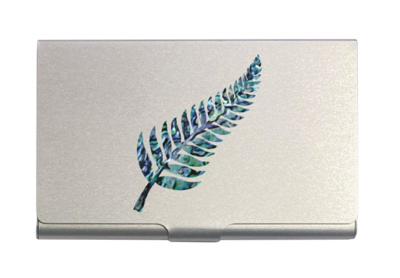 Aluminium Cardholder with Paua Fern