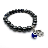 Charm Bracelet - Hamsa Evil Eye Hematite