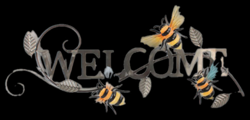 Bee Welcome Sign - Metal Wall Hanging