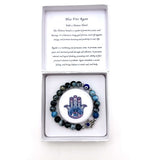 Bracelet - Hamsa Evil Eye Blue Fire Agate