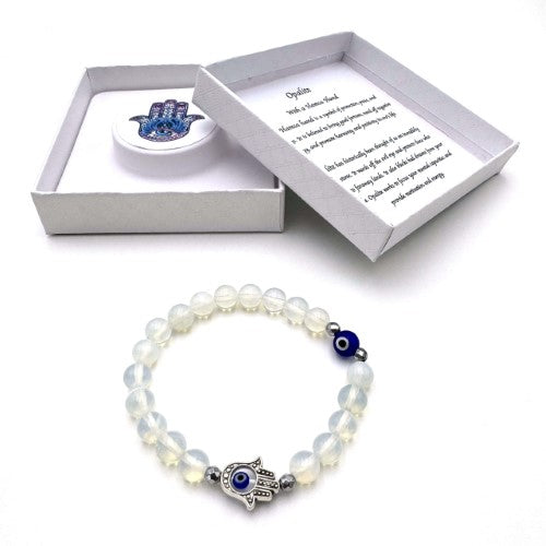 Bracelet - Hamsa Evil Eye Opalite