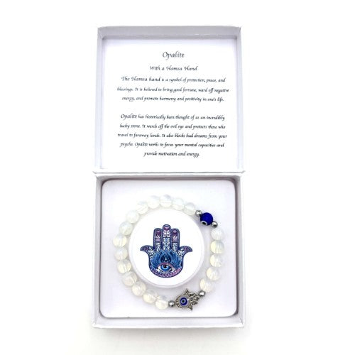Bracelet - Hamsa Evil Eye Opalite