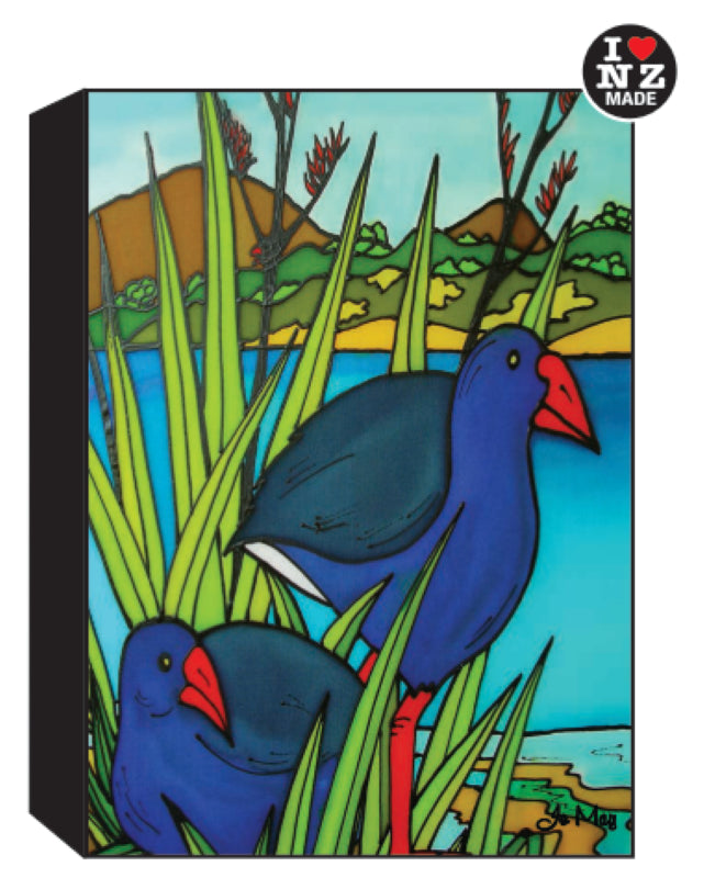 Jo May Rectangle 10 x 14 cm Black Art Block - Pukeko 08