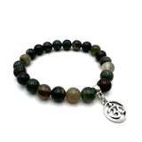 Bracelet - Indian Agate with Ohm Charm