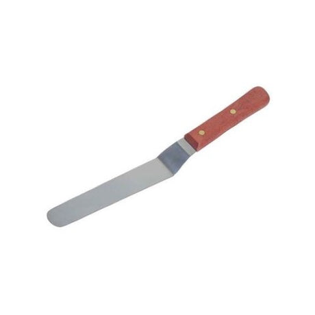 Dexam Angled Palette Knife 16cm, ergonomic stainless steel tool for frosting, spreading, and precise culinary tasks.