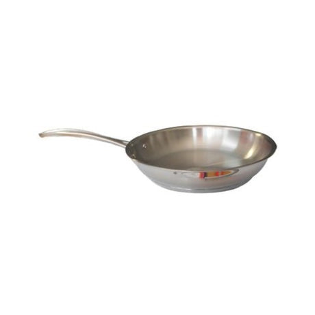 Dexam Supreme Frypan 26cm, uncoated stainless steel for healthy cooking, even heat distribution, and ergonomic handle.