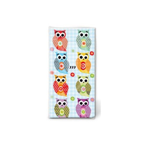 Pack of 10 eco-friendly tissues featuring whimsical owl designs, 13-ply strength for durability and style.