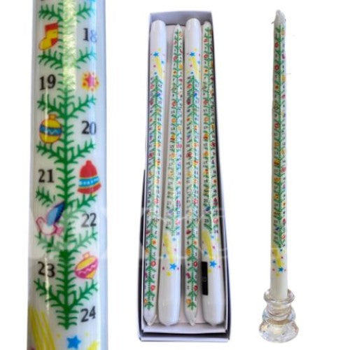 12 elegant 380mm taper candles for Advent, perfect for festive decor and creating a warm holiday atmosphere.