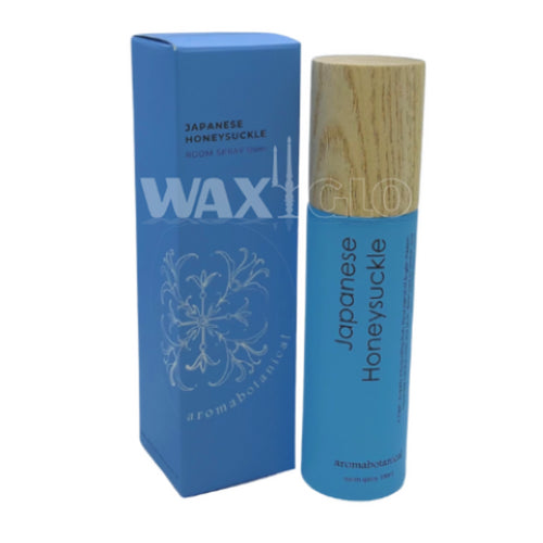 Aromabotanicals 100ml Room Spray in frost glass, featuring Japanese Honeysuckle, English freesia, and plum scents.