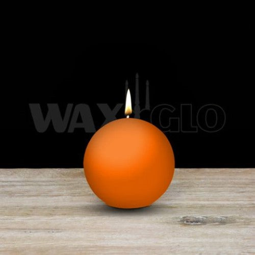 Waxglo Candle - 60mm Dia BALL CANDLE - ORANGE