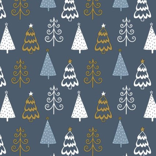 Cocktail Napkin - Fun Trees Blue