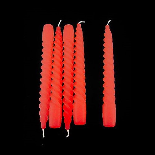 Waxglo Candle - 200mm UNWRAPPED SPIRAL - RED