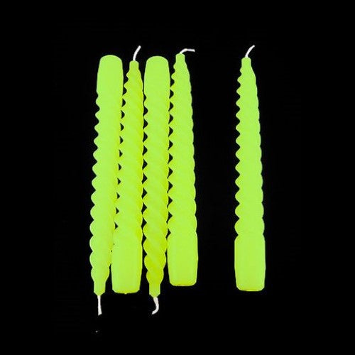 Waxglo Candle - 200mm UNWRAPPED SPIRAL - HOT LIME