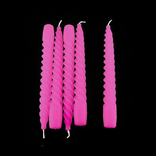 Waxglo Candle - 200mm UNWRAPPED SPIRAL - HOT PINK