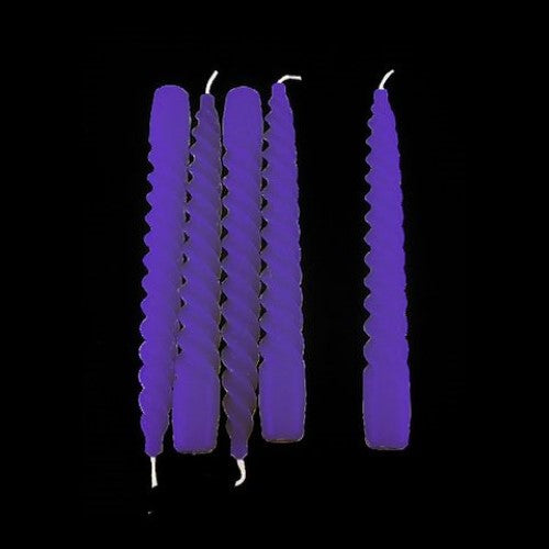 Waxglo Candle - 200mm UNWRAPPED SPIRAL - VIOLET