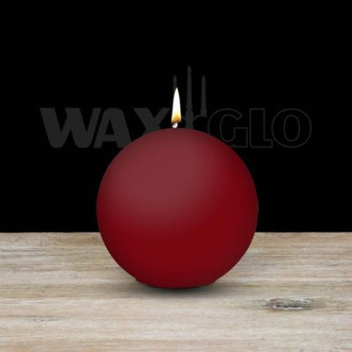 Waxglo Candle - 80mm Dia BALL CANDLE - BORDEAUX