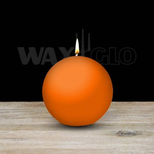 Waxglo Candle - 80mm Dia BALL CANDLE - ORANGE