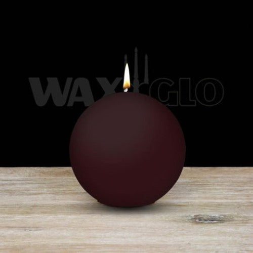 Waxglo 80mm cranberry ball candle, a vibrant decor piece with up to 20 hours burn time, enhancing any living space.