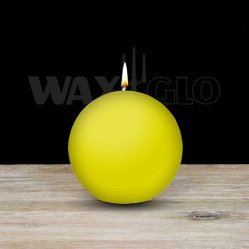 Waxglo Candle - 80mm Dia BALL CANDLE - YELLOW