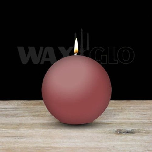 Waxglo Candle - 80mm Dia BALL CANDLE - ROSE