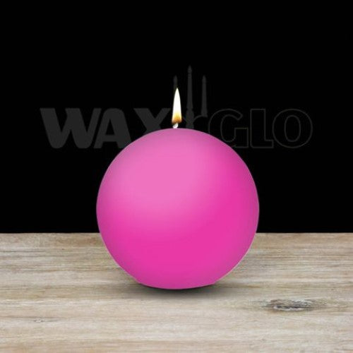 Waxglo Candle - 80mm Dia BALL CANDLE - HOT PINK