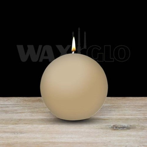 Waxglo Candle - 80mm Dia BALL CANDLE - SAND