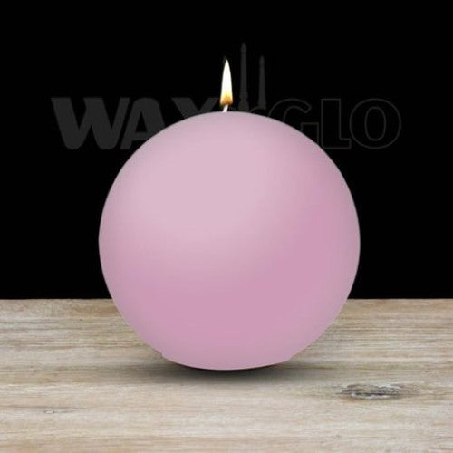 Waxglo Candle - 100mm Dia BALL CANDLE - PINK