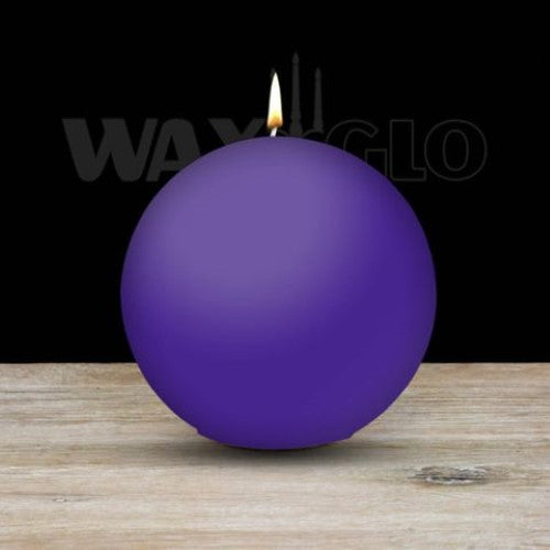 Waxglo Candle - 100mm Dia BALL CANDLE - VIOLET