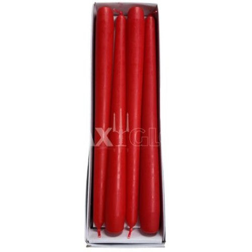 Waxglo Candle - 250mm Unwrapped Taper -Red (12pk)