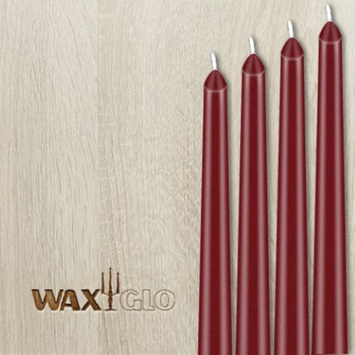 Waxglo Candle - 250mm UNWRAPPED TAPER - BORDEAUX