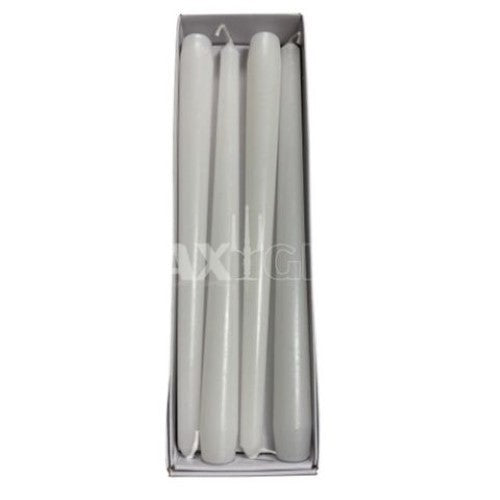 Waxglo Candle - 250mm Unwrapped Taper -White (12pk)