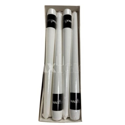 Waxglo Candle - 250mm WRAPPED TAPER -WHITE (12 Pk)