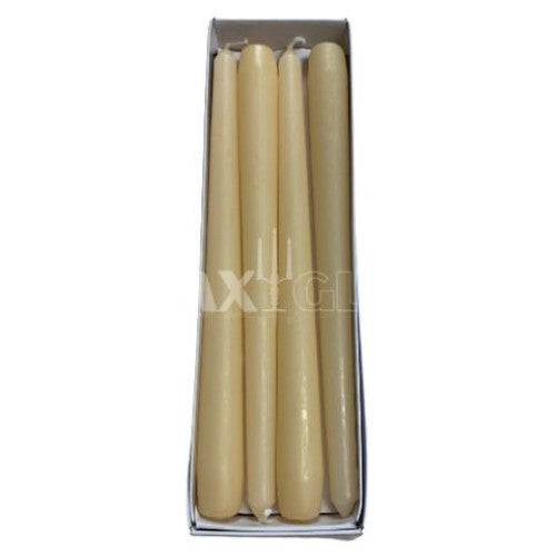 Waxglo Candle - 250mm Unwrapped Taper - Cream (12pk)