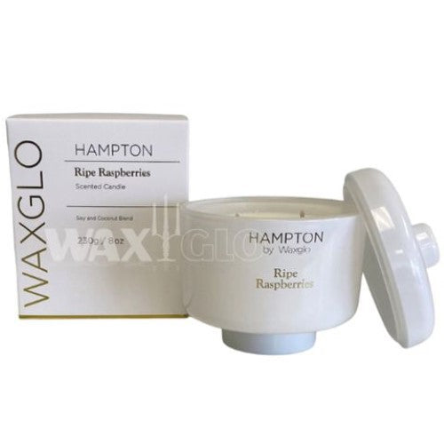 Waxglo Hampton - 230g Coco Soy Wax Jar Candle -Ripe Raspb