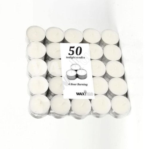 Waxglo  - 4hr TEALIGHT CANDLES -BAG 50