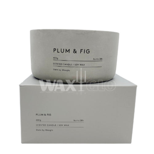 400g Soy Wax Candle In Slate Vessel -Plu