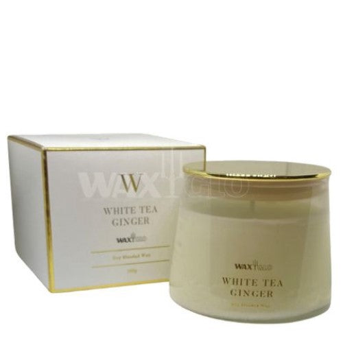 Waxglo Scented Candle - 260g Jar Candle W-Scented -White Tea Gin