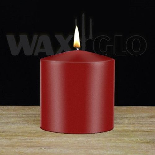 Waxglo Candle - 75x75mm UNWRAPPED CYLINDER - BORDEAUX