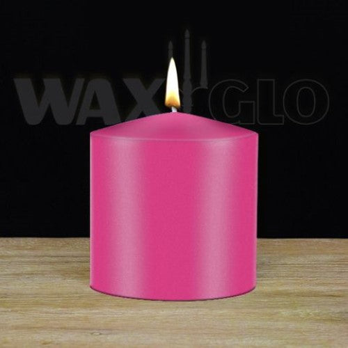 Waxglo Candle - 75x75mm UNWRAPPED CYLINDER - HOT PINK