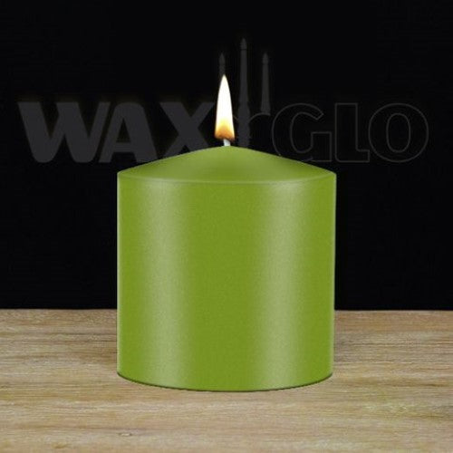 Waxglo Candle - 75x75mm UNWRAPPED CYLINDER - LIME GREEN